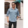 COOFANDY Mens Long Sleeve Shirts Casual Button Down Shirt Wrinkle Free Dress Shirt with Pocket(Clear Blue)