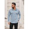 COOFANDY Mens Long Sleeve Shirts Casual Button Down Shirt Wrinkle Free Dress Shirt with Pocket(Clear Blue)