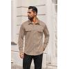 COOFANDY Mens Long Sleeve Shirts Casual Button Down Shirt Wrinkle Free Dress Shirt with Pocket(Light Brown)