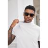 COOFANDY Mens Mock Turtleneck Shirts Casual Premium Cotton Short Sleeve Shirt Basic Half Neck T-Shirts(All White)