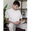 COOFANDY Mens Mock Turtleneck Shirts Casual Premium Cotton Short Sleeve Shirt Basic Half Neck T-Shirts(All White)
