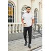 COOFANDY Mens Mock Turtleneck Shirts Casual Premium Cotton Short Sleeve Shirt Basic Half Neck T-Shirts(All White)
