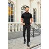 COOFANDY Mens Mock Turtleneck Shirts Casual Premium Cotton Short Sleeve Shirt Basic Half Neck T-Shirts(Black)