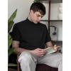 COOFANDY Mens Mock Turtleneck Shirts Casual Premium Cotton Short Sleeve Shirt Basic Half Neck T-Shirts(Black)
