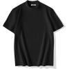 COOFANDY Mens Mock Turtleneck Shirts Casual Premium Cotton Short Sleeve Shirt Basic Half Neck T-Shirts(Black)