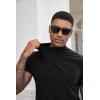 COOFANDY Mens Mock Turtleneck Shirts Casual Premium Cotton Short Sleeve Shirt Basic Half Neck T-Shirts(Black)