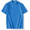 COOFANDY Mens Mock Turtleneck Shirts Casual Premium Cotton Short Sleeve Shirt Basic Half Neck T-Shirts(Blue)