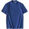 COOFANDY Mens Mock Turtleneck Shirts Casual Premium Cotton Short Sleeve Shirt Basic Half Neck T-Shirts(Dark Blue)