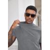 COOFANDY Mens Mock Turtleneck Shirts Casual Premium Cotton Short Sleeve Shirt Basic Half Neck T-Shirts(Gray)