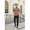 COOFANDY Mens Mock Turtleneck Shirts Casual Premium Cotton Short Sleeve Shirt Basic Half Neck T-Shirts(Khaki)