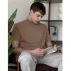 COOFANDY Mens Mock Turtleneck Shirts Casual Premium Cotton Short Sleeve Shirt Basic Half Neck T-Shirts(Khaki)
