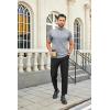 COOFANDY Mens Mock Turtleneck Shirts Casual Premium Cotton Short Sleeve Shirt Basic Half Neck T-Shirts(Light Gray)