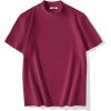 COOFANDY Mens Mock Turtleneck Shirts Casual Premium Cotton Short Sleeve Shirt Basic Half Neck T-Shirts(Red)