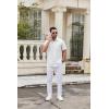 COOFANDY Mens Short Sleeve Button Down Shirts Casual Dress Shirt Untucked Shirts with Pocket(White Airplane Pattern)