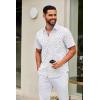 COOFANDY Mens Short Sleeve Button Down Shirts Casual Dress Shirt Untucked Shirts with Pocket(White Airplane Pattern)
