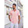 COOFANDY Mens Short Sleeve Dress Shirts Wrinkle Free Business Casual Button Down Shirt with Pocket
