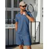 COOFANDY Mens Tracksuit Casual 2 Piece Quarter Zip Polo Shirt and Shorts Set Athletic Jogging Sports Outfits(Blue)