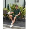 COOFANDY Mens Tracksuit Casual 2 Piece Quarter Zip Polo Shirt and Shorts Set Athletic Jogging Sports Outfits(Dark Green)
