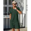 COOFANDY Mens Tracksuit Casual 2 Piece Quarter Zip Polo Shirt and Shorts Set Athletic Jogging Sports Outfits(Dark Green)