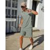 COOFANDY Mens Tracksuit Casual 2 Piece Quarter Zip Polo Shirt and Shorts Set Athletic Jogging Sports Outfits(Light Green)