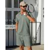 COOFANDY Mens Tracksuit Casual 2 Piece Quarter Zip Polo Shirt and Shorts Set Athletic Jogging Sports Outfits(Light Green)