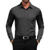 COOFANDY Men’s Dress Shirts Long Sleeve Button Down Formal Shirt Regular Fit Solid Business Casual Shirts(Dark Grey)