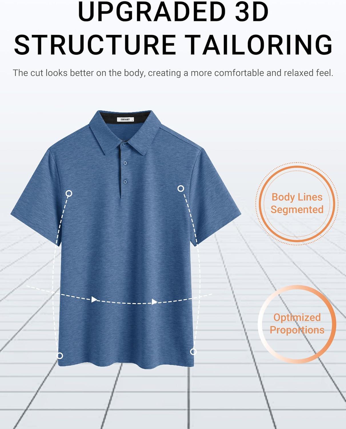 imageCOOFANDY Mens Polo Shirts Short Sleeve Casual Summer Polo Tee Classic Collared Golf Stylish TopsNavy Blue