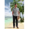 COOFANDY Men’s 2 Pieces Cotton Linen Set Casual Short Sleeve Henley Shirts Beach Yoga Pants Summer Outfits(Floral Grey)
