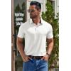 COOFANDY Men’s Casual Polo Shirts Short Sleeve Classic Basic Tee Button Collar Shirt Summer Golf T-Shirt(02 White – Arrow)