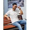 COOFANDY Men’s Casual Polo Shirts Short Sleeve Classic Basic Tee Button Collar Shirt Summer Golf T-Shirt(02 White – Arrow)