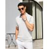 COOFANDY Men’s Casual Polo Shirts Short Sleeve Classic Basic Tee Button Collar Shirt Summer Golf T-Shirt(02 White – Arrow)