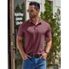 COOFANDY Men’s Casual Polo Shirts Short Sleeve Classic Basic Tee Button Collar Shirt Summer Golf T-Shirt(Dark Red)