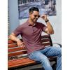 COOFANDY Men’s Casual Polo Shirts Short Sleeve Classic Basic Tee Button Collar Shirt Summer Golf T-Shirt(Dark Red)