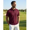 COOFANDY Mens Golf Polo Shirts Short Sleeve Quick Dry Moisture Wicking Performance Collared Golf Shirt for Men(Dark Red)