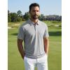 COOFANDY Mens Golf Polo Shirts Short Sleeve Quick Dry Moisture Wicking Performance Collared Golf Shirt for Men(Grey)