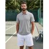 COOFANDY Mens Golf Polo Shirts Short Sleeve Quick Dry Moisture Wicking Performance Collared Golf Shirt for Men(Grey)
