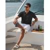 COOFANDY Men’s Knitted V-Neck Polo Shirt Short Sleeve Textured Casual Summer Golf Shirts(Black)