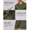 COOFANDY Men’s Polo Shirt Long Sleeve Moisture Wicking Sun Protection Quick Dry Golf Shirts Lightweight Collared Golf Shirt(Army Green)