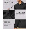 COOFANDY Men’s Polo Shirt Long Sleeve Moisture Wicking Sun Protection Quick Dry Golf Shirts Lightweight Collared Golf Shirt(Black)