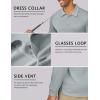 COOFANDY Men’s Polo Shirt Long Sleeve Moisture Wicking Sun Protection Quick Dry Golf Shirts Lightweight Collared Golf Shirt(Light Grey)