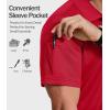 COOFANDY Mens Polo Shirt Short Sleeve Quick Dry Tactical Shirts Golf Polos Collared Work Shirts for Men with Pocket(Red)