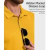 COOFANDY Mens Polo Shirt Short Sleeve Quick Dry Tactical Shirts Golf Polos Collared Work Shirts for Men with Pocket(Yellow)