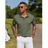 COOFANDY Mens Polo Shirts Short Sleeve Casual Summer Collar Shirts Soft Breathable Polo Tee Shirts Classic Golf Shirts(Army Green)