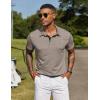 COOFANDY Mens Polo Shirts Short Sleeve Casual Summer Collar Shirts Soft Breathable Polo Tee Shirts Classic Golf Shirts(Beige)