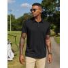 COOFANDY Mens Polo Shirts Short Sleeve Casual Summer Collar Shirts Soft Breathable Polo Tee Shirts Classic Golf Shirts(Black)