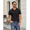 COOFANDY Mens Polo Shirts Short Sleeve Casual Summer Collar Shirts Soft Breathable Polo Tee Shirts Classic Golf Shirts(Black)