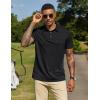 COOFANDY Mens Polo Shirts Short Sleeve Casual Summer Collar Shirts Soft Breathable Polo Tee Shirts Classic Golf Shirts(Black)