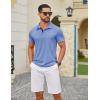 COOFANDY Mens Polo Shirts Short Sleeve Casual Summer Collar Shirts Soft Breathable Polo Tee Shirts Classic Golf Shirts(Blue)
