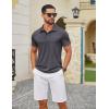 COOFANDY Mens Polo Shirts Short Sleeve Casual Summer Collar Shirts Soft Breathable Polo Tee Shirts Classic Golf Shirts(Dark Grey)