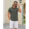 COOFANDY Mens Polo Shirts Short Sleeve Casual Summer Collar Shirts Soft Breathable Polo Tee Shirts Classic Golf Shirts(Deep Army Green)